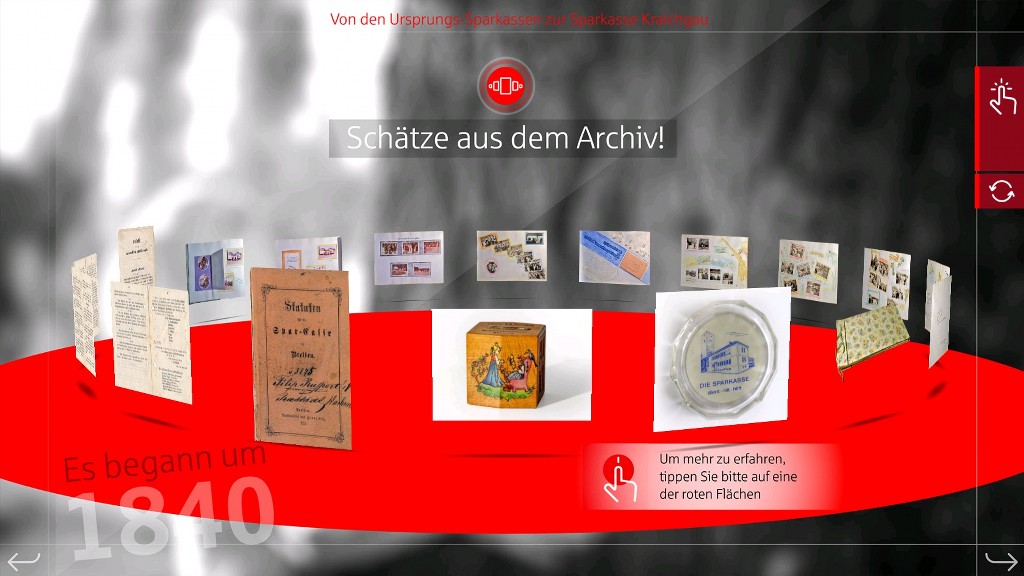 Digital-MultiTouchTisch Sparkasse Screenshot